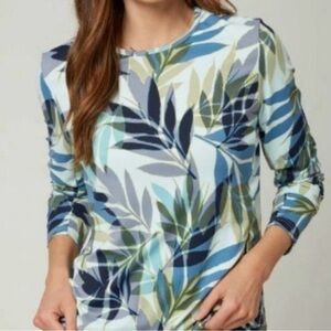 Hang Ten Women's Long Sleeve UV Protection Shirt L Multicolor Tropical Print